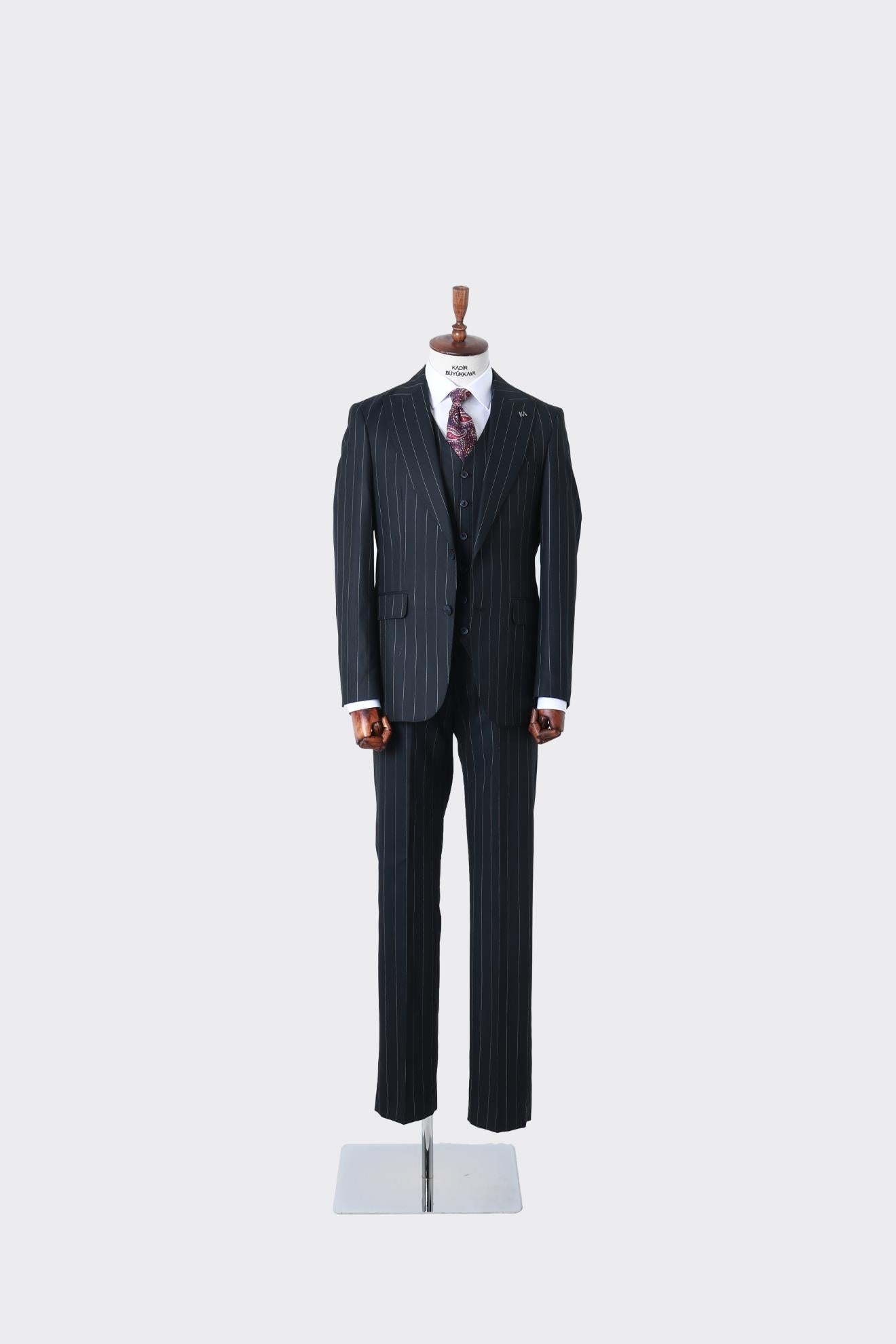 Viskon Karışımlı Slim Fit Yelekli Erkek Takım Elbise - Şık ve Rahat-KAW1024S