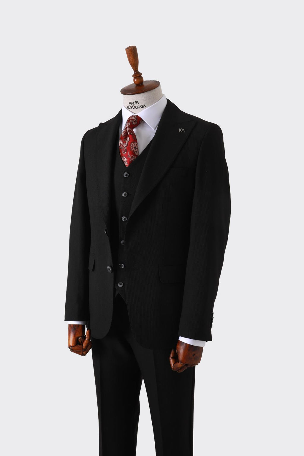 Viskon ve Likra Karışımlı Slim Fit Yelekli Erkek Takım Elbise - Şık ve Zarif-KAW1032S