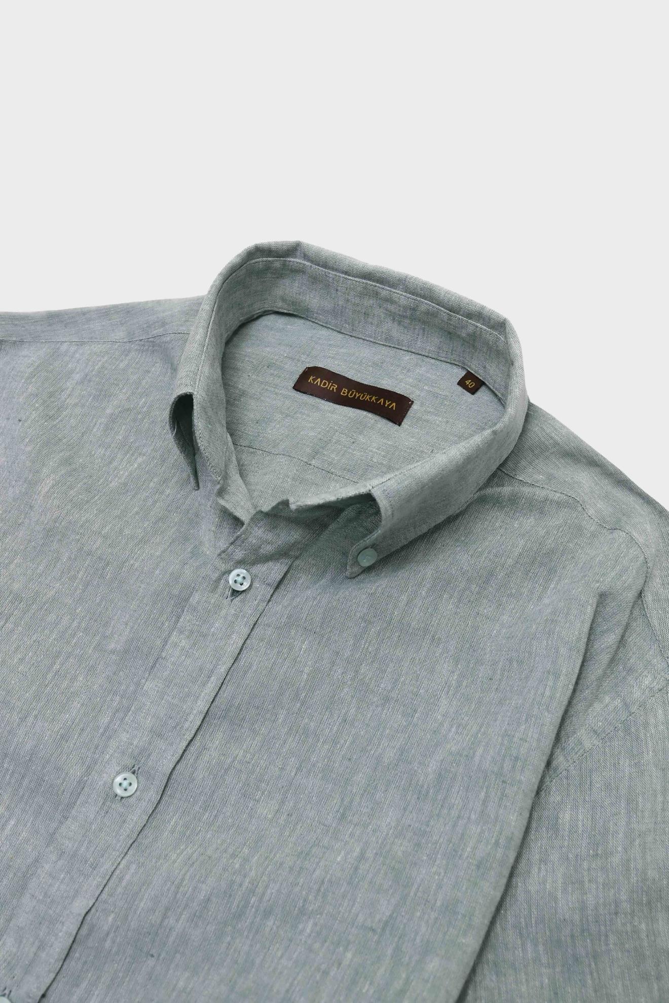 Yaka Düğmeli Erkek Gömlek-KAX4669S