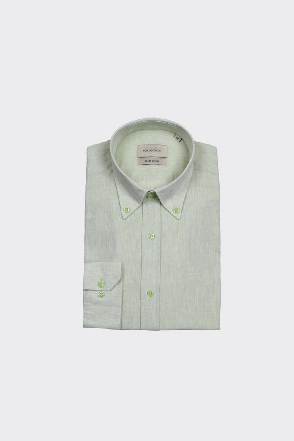 Yaka Düğmeli Erkek Gömlek-KAX4669S