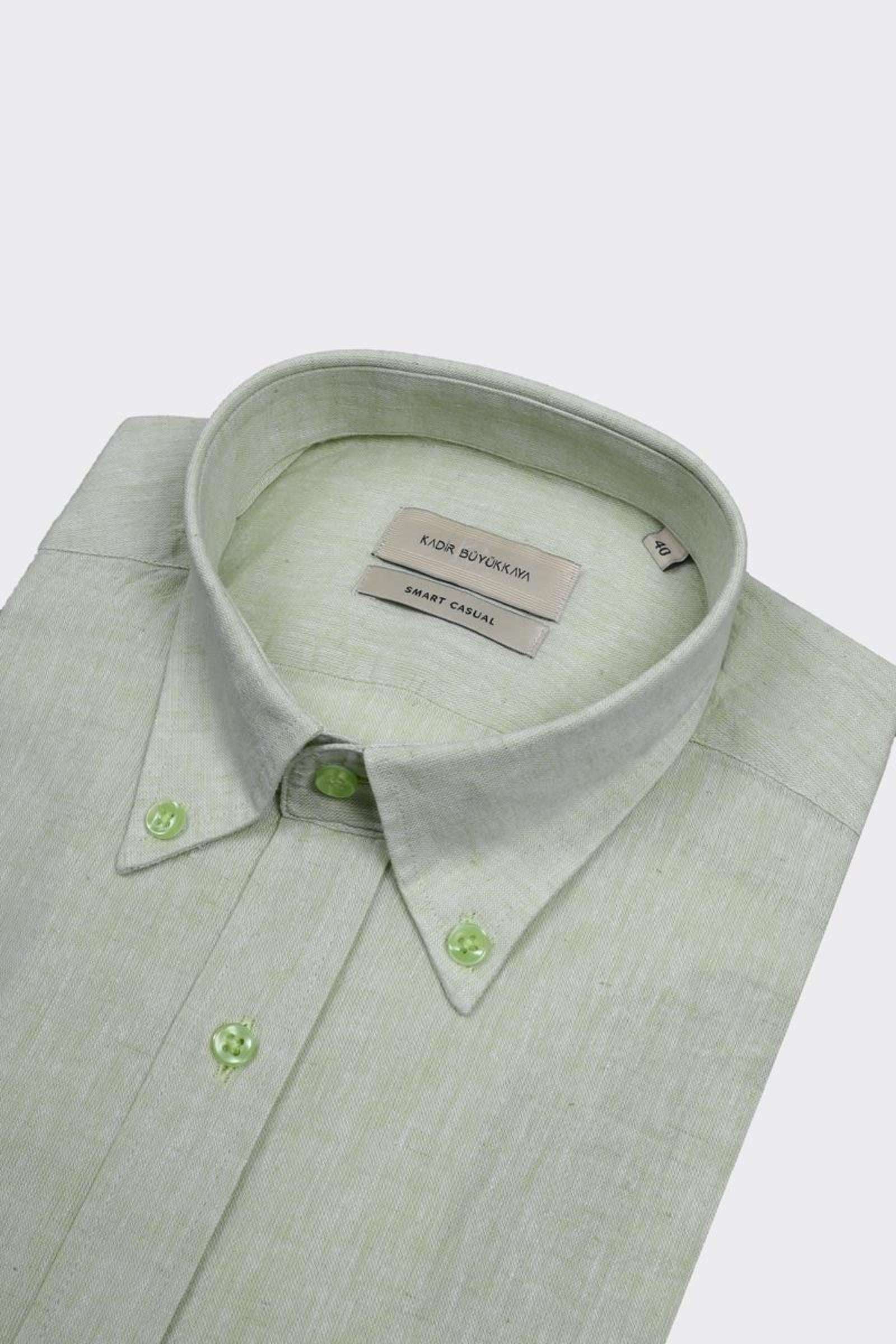 Yaka Düğmeli Erkek Gömlek-KAX4669S