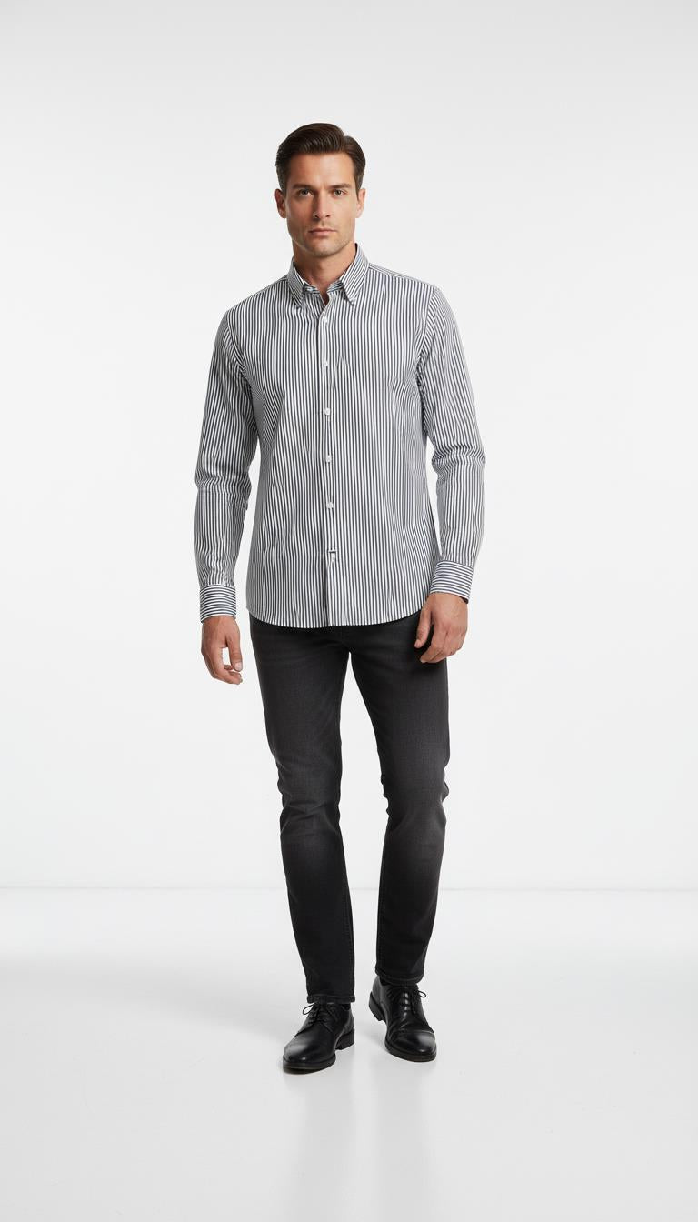 Yaka Düğmeli Gömlek Out-KAX4666S