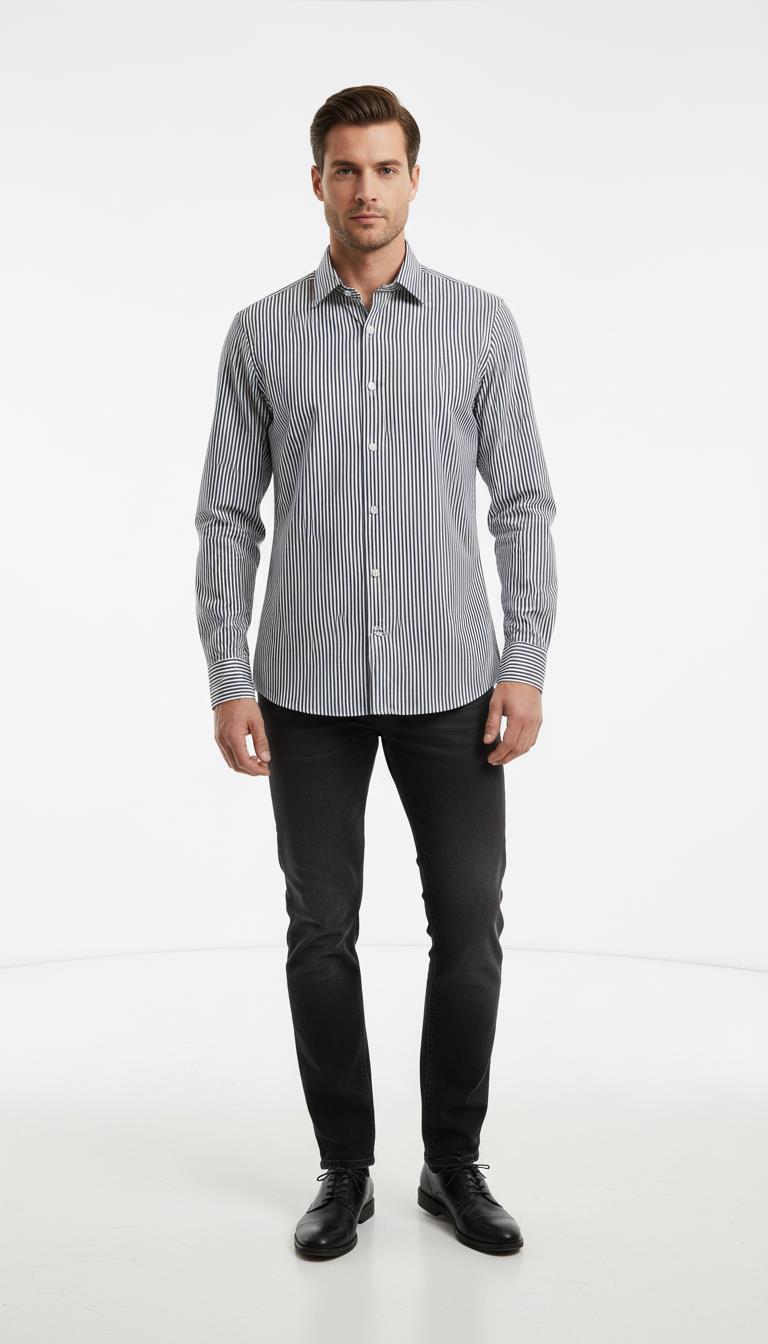 Yaka Düğmeli Gömlek Out-KAX4666S