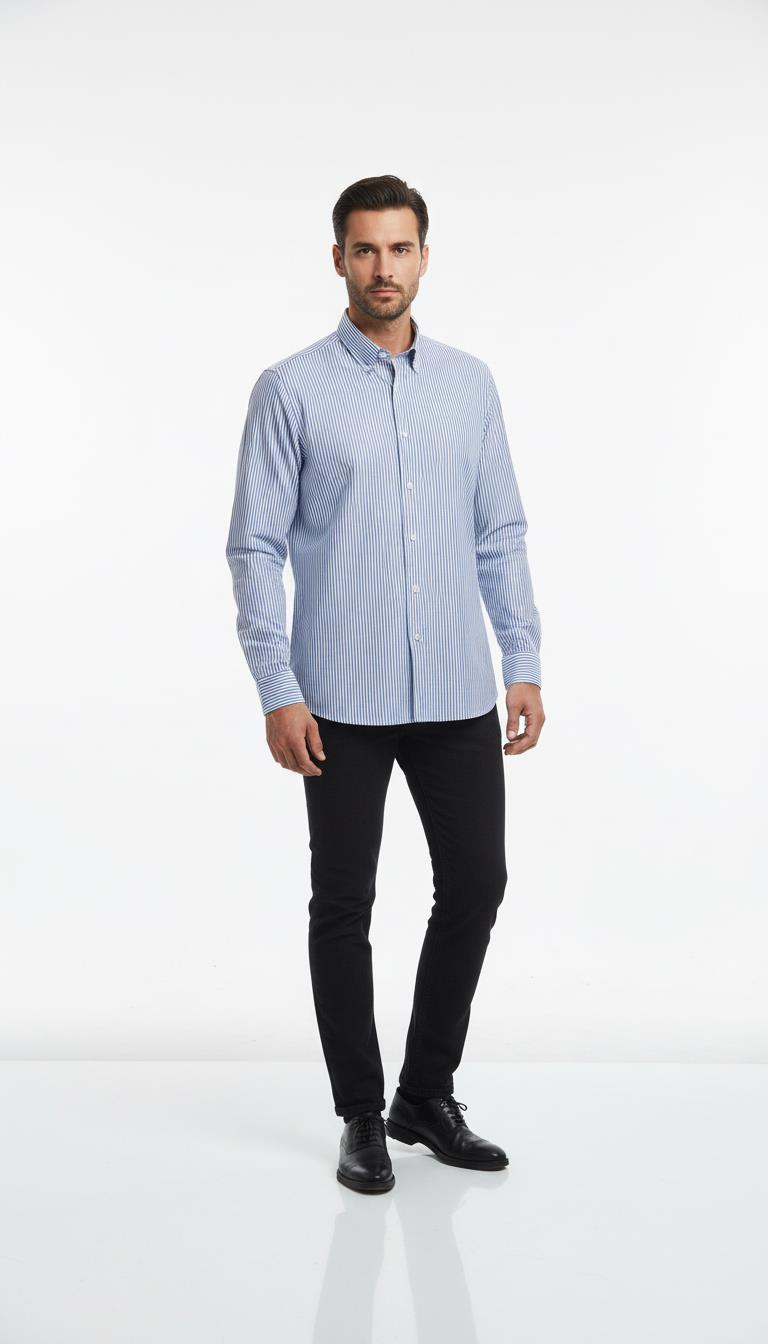 Yaka Düğmeli Gömlek Out-KAX4666S