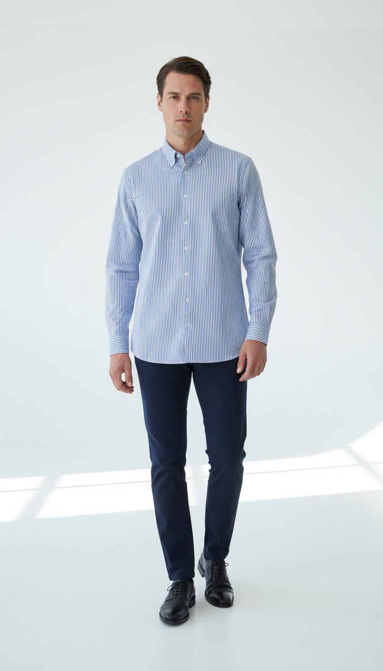 Yaka Düğmeli Gömlek Out-KAX4666S