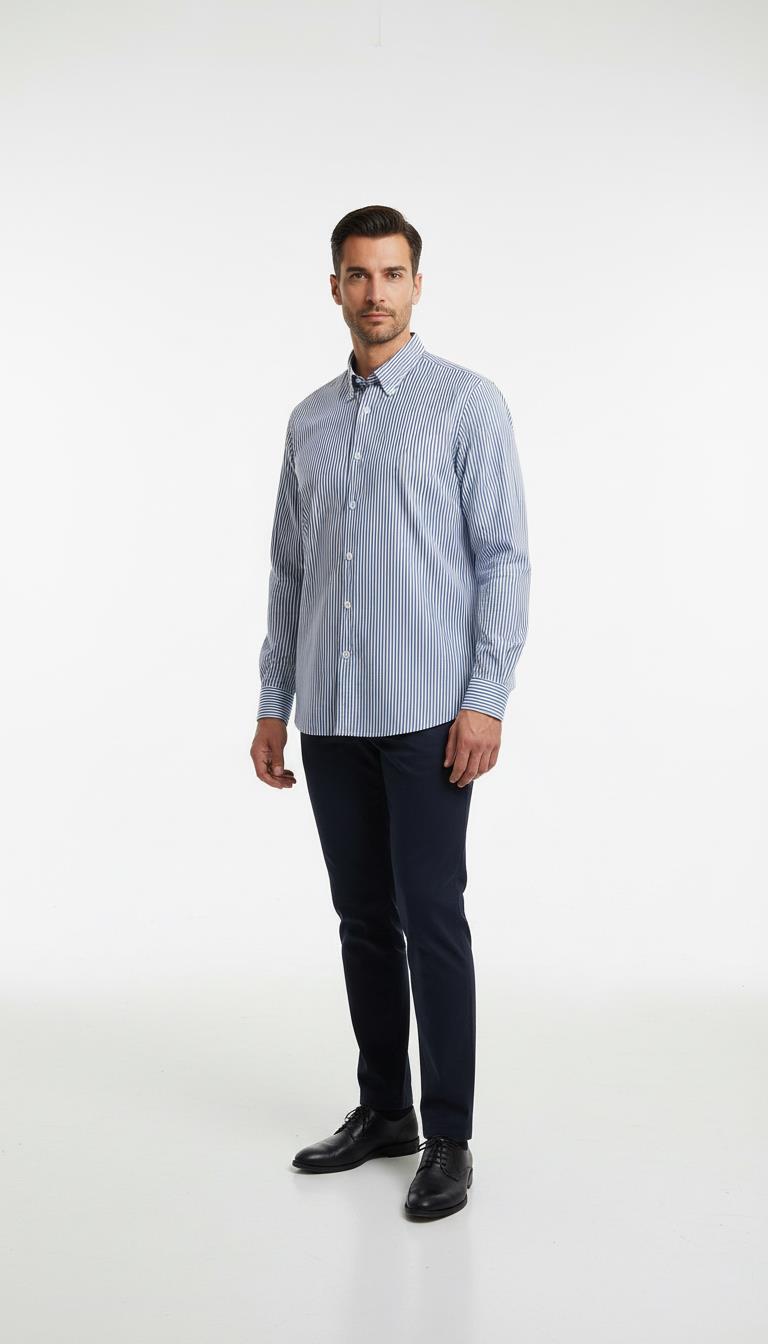 Yaka Düğmeli Gömlek Out-KAX4666S