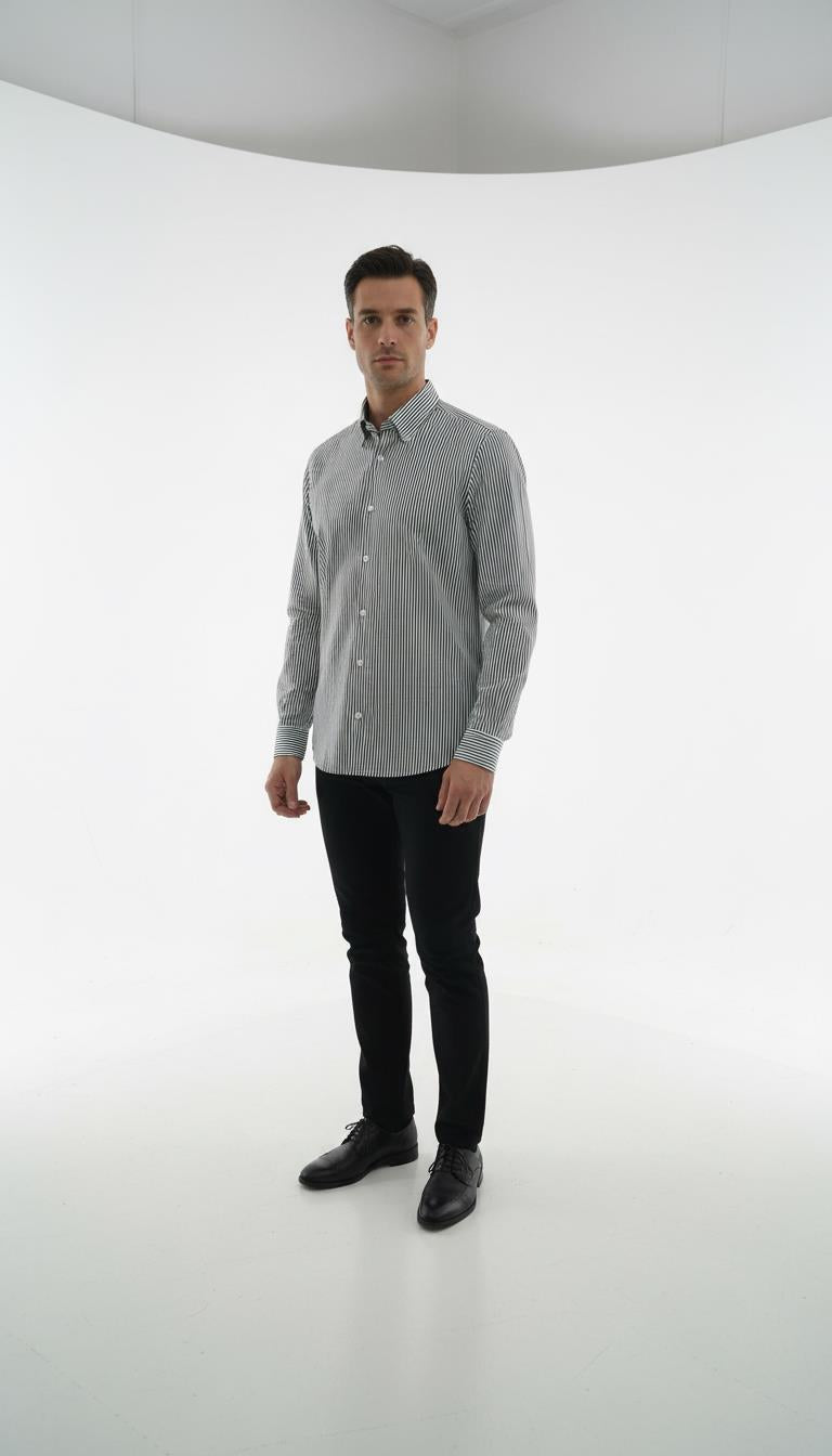 Yaka Düğmeli Gömlek Out-KAX4666S