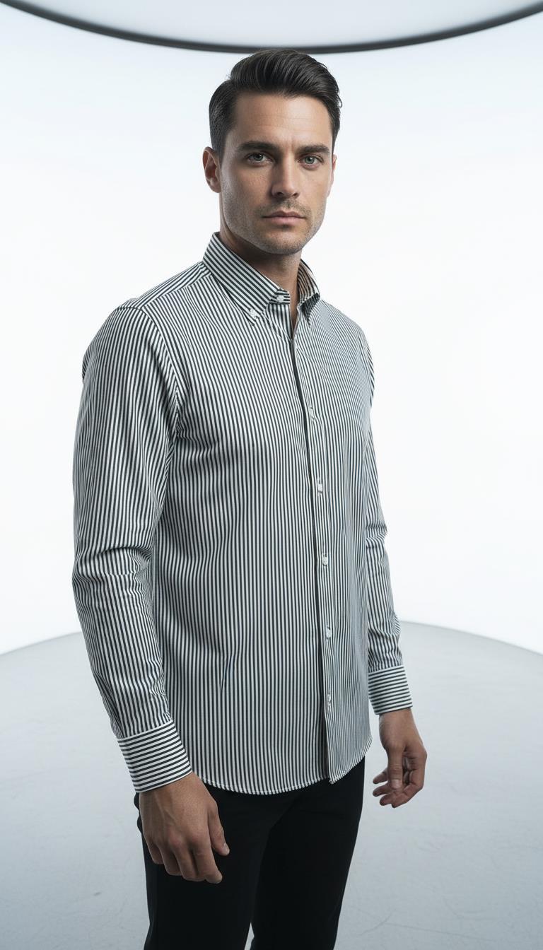 Yaka Düğmeli Gömlek Out-KAX4666S