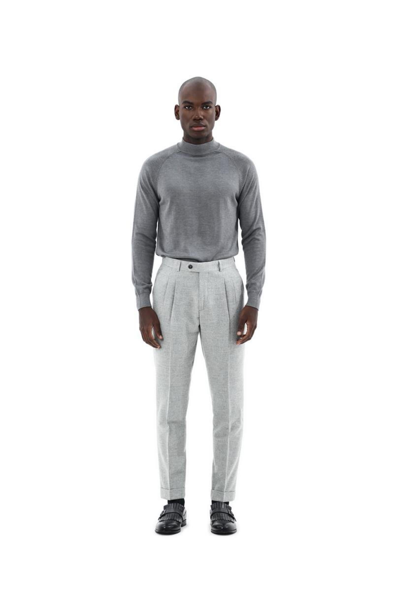 Yarım Balıkçı Triko Erkek Kazak-KAX6520W