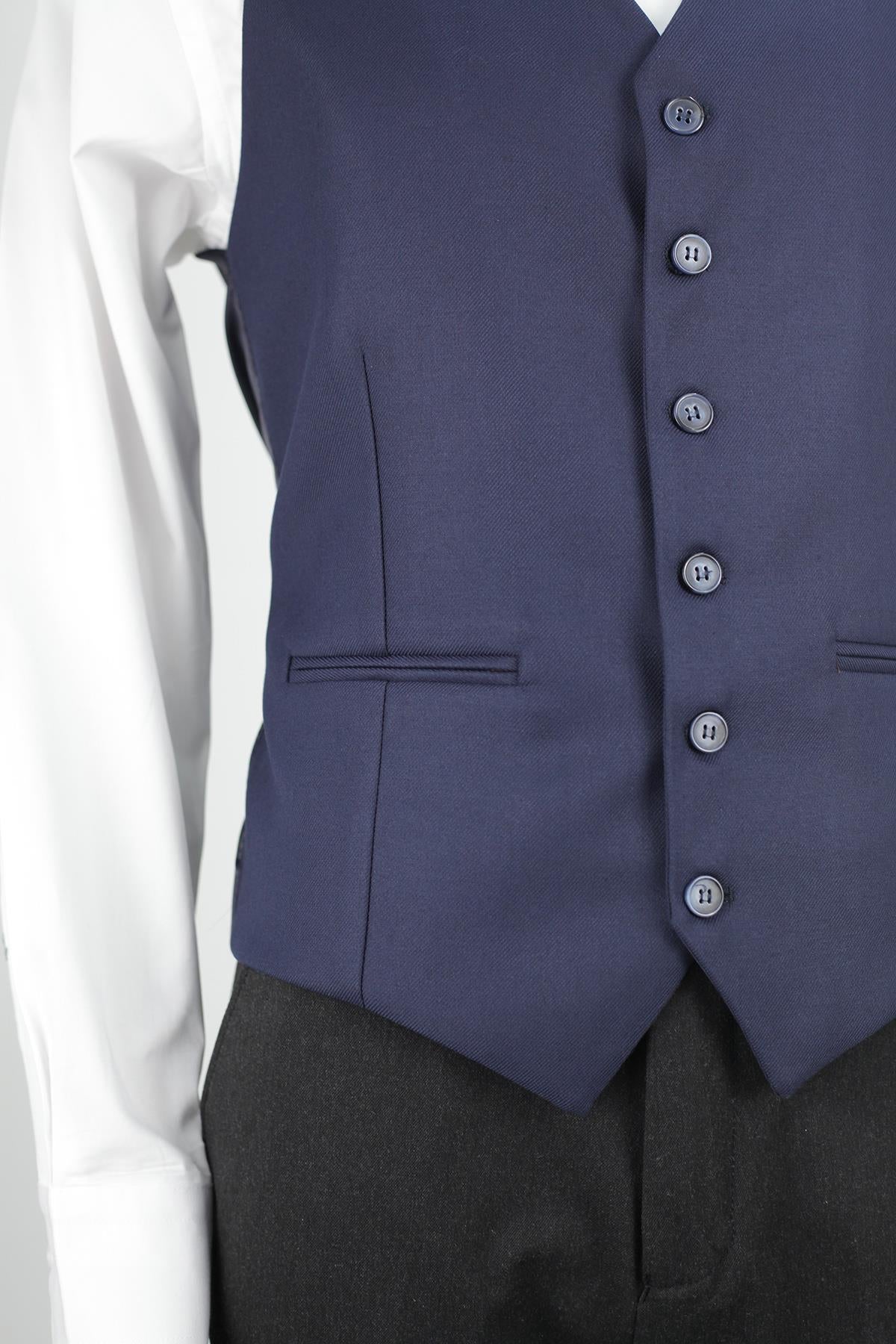 Modern ve Şık Slim Fit Viskon Erkek Yelek-KAV1600W