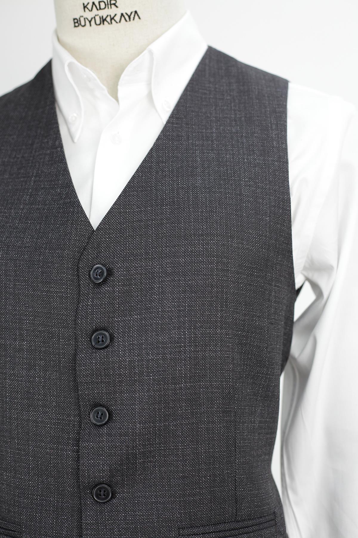 Modern ve Şık Slim Fit Viskon Erkek Yelek-KAV1600W