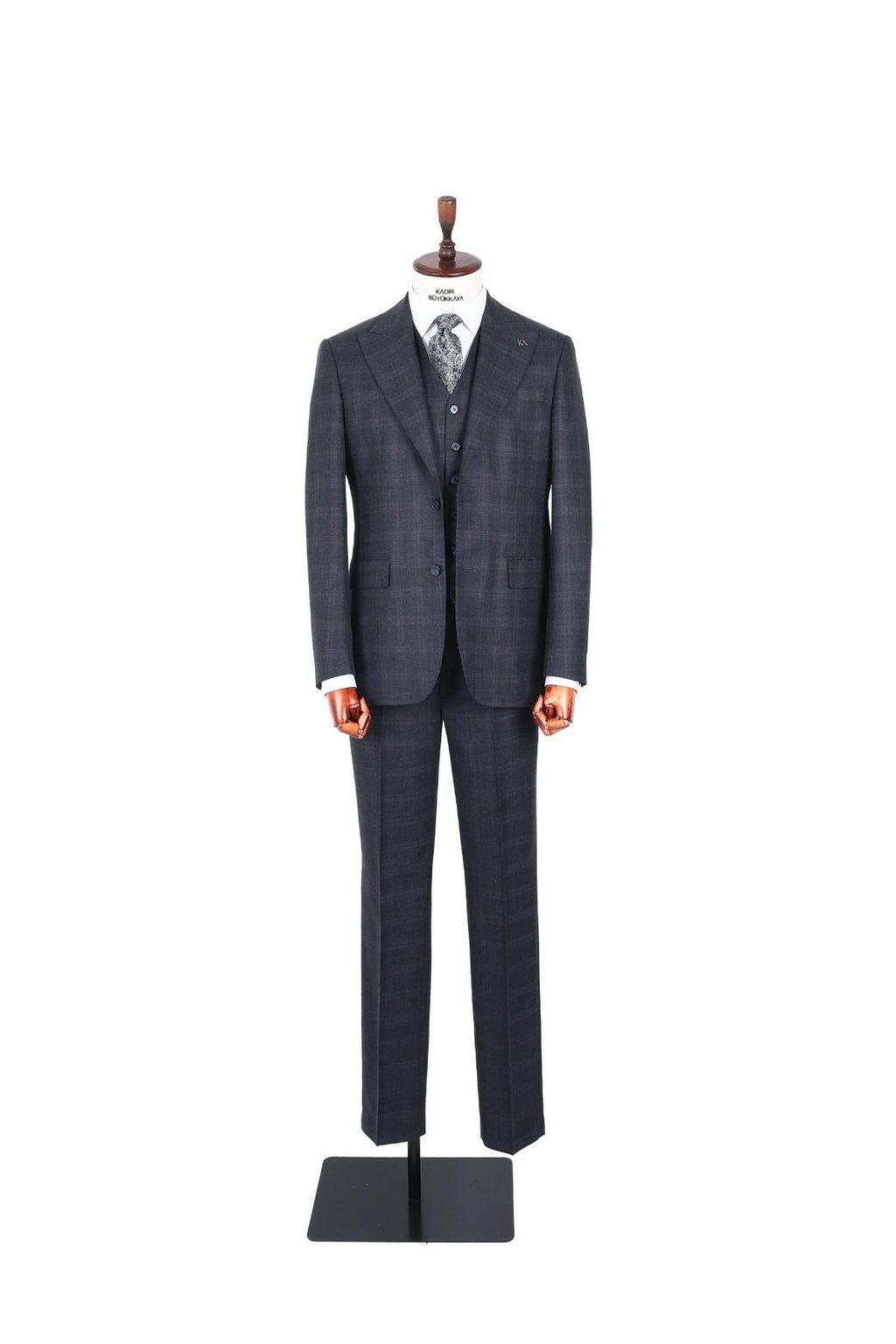 Şık ve Zarif Slim Fit Yelekli Erkek Takım Elbise - Dört Mevsim Uygun-KAW1011S