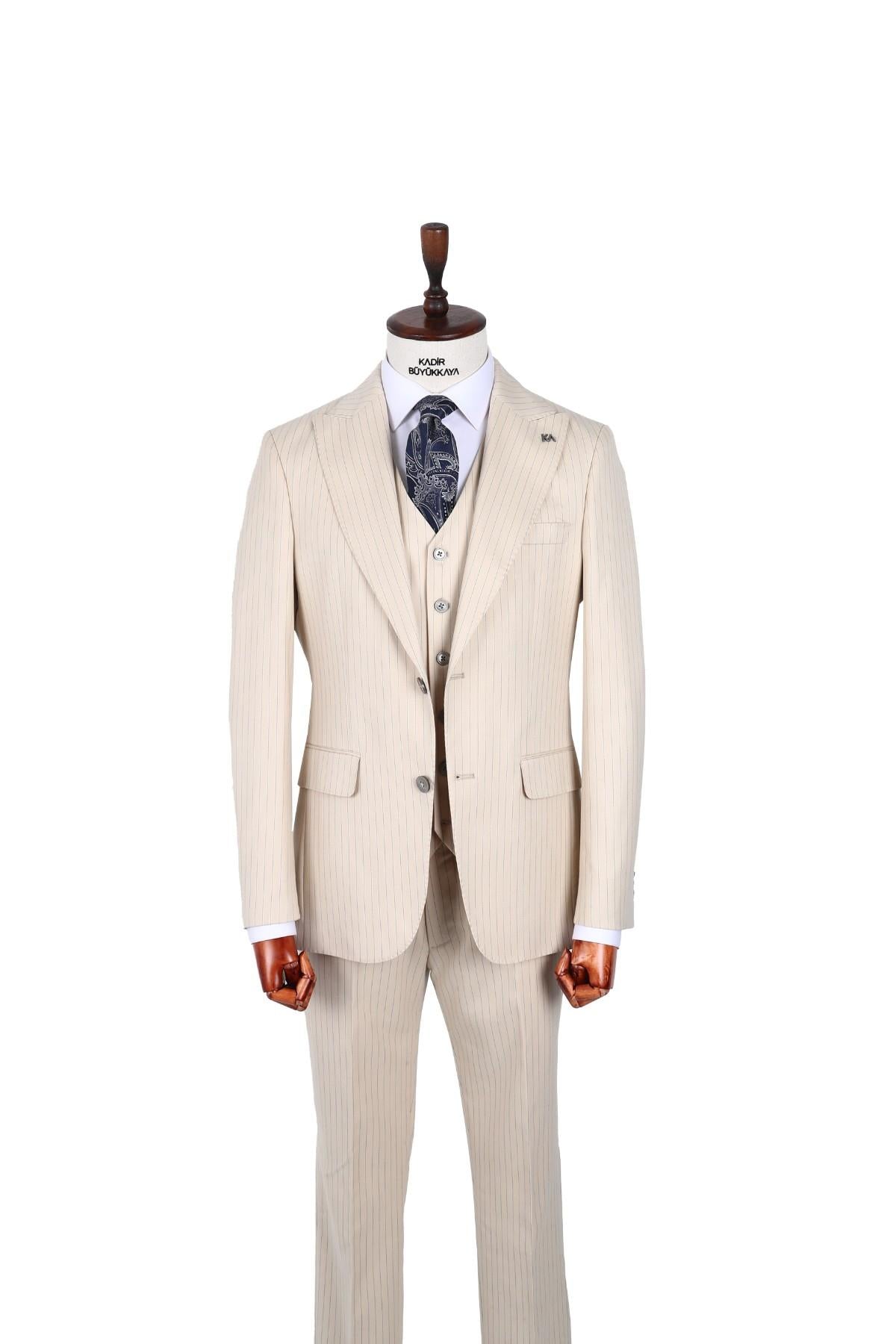Şık ve Zarif Yelekli Erkek Takım Elbise-KAW1031S