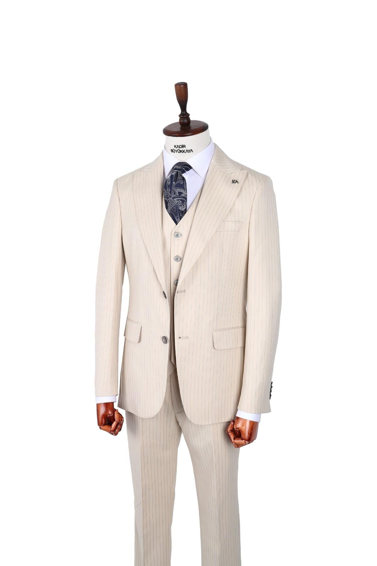 Şık ve Zarif Yelekli Erkek Takım Elbise-KAW1031S