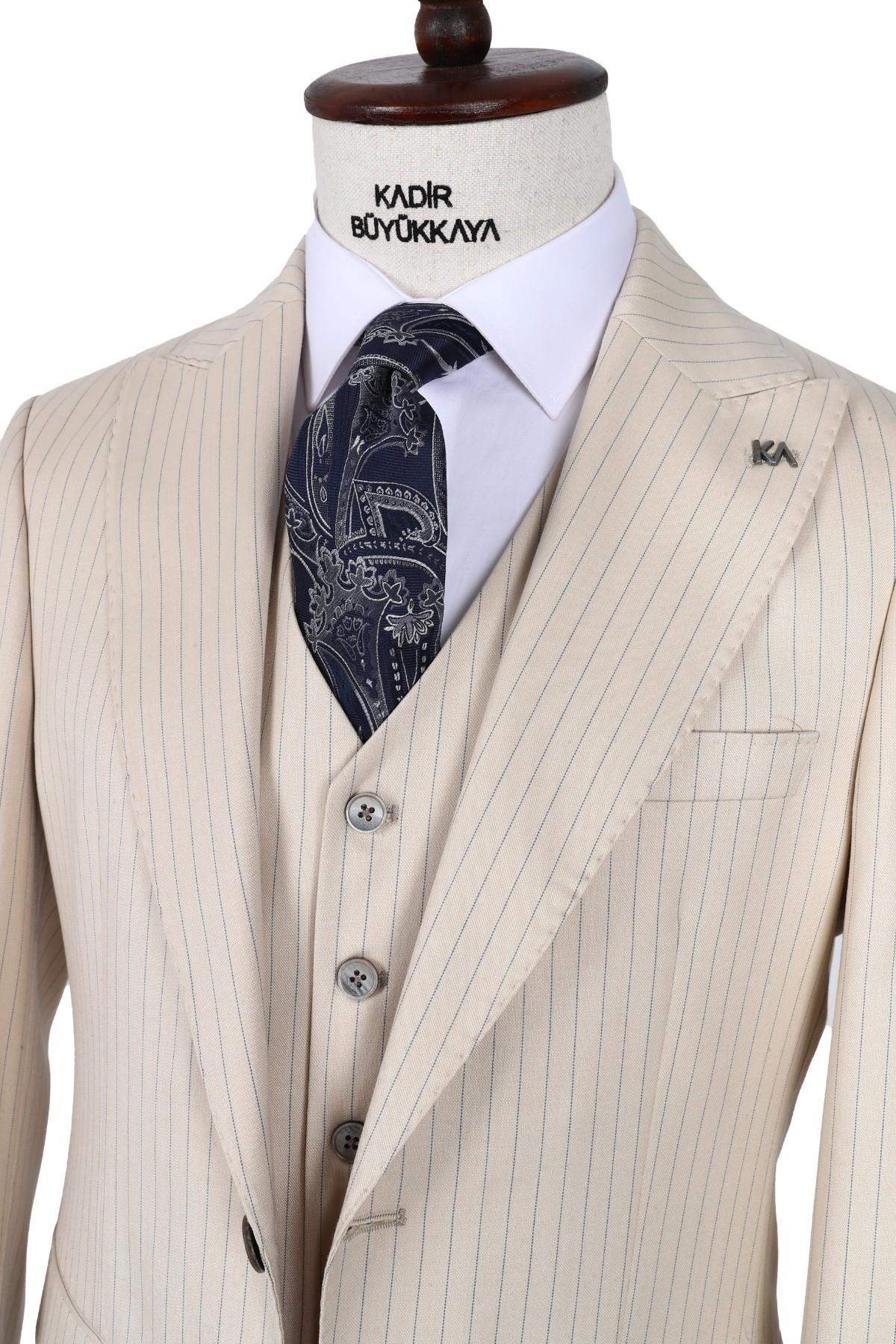 Şık ve Zarif Yelekli Erkek Takım Elbise-KAW1031S