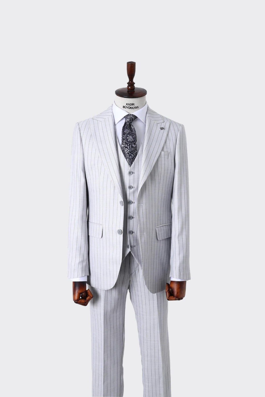 Şık ve Rahat Yelekli Erkek Takım Elbise - Slim Fit Dört Mevsim Kullanılabilir-KAW1038S