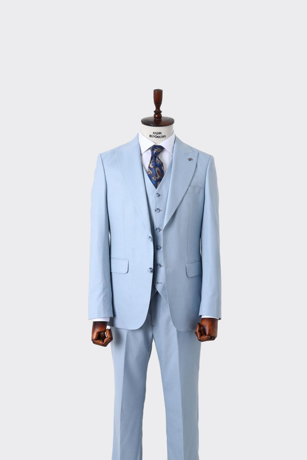 Klasik Yelekli Erkek Takım Elbise - Slim Fit Kesim-KAW1030S