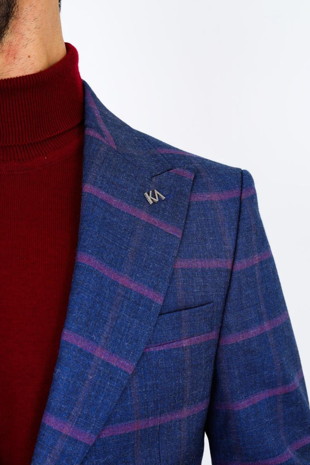 Modern ve Şık Slim Fit Dar Kesim Yün Viskon Erkek Ceket-KAV5062W