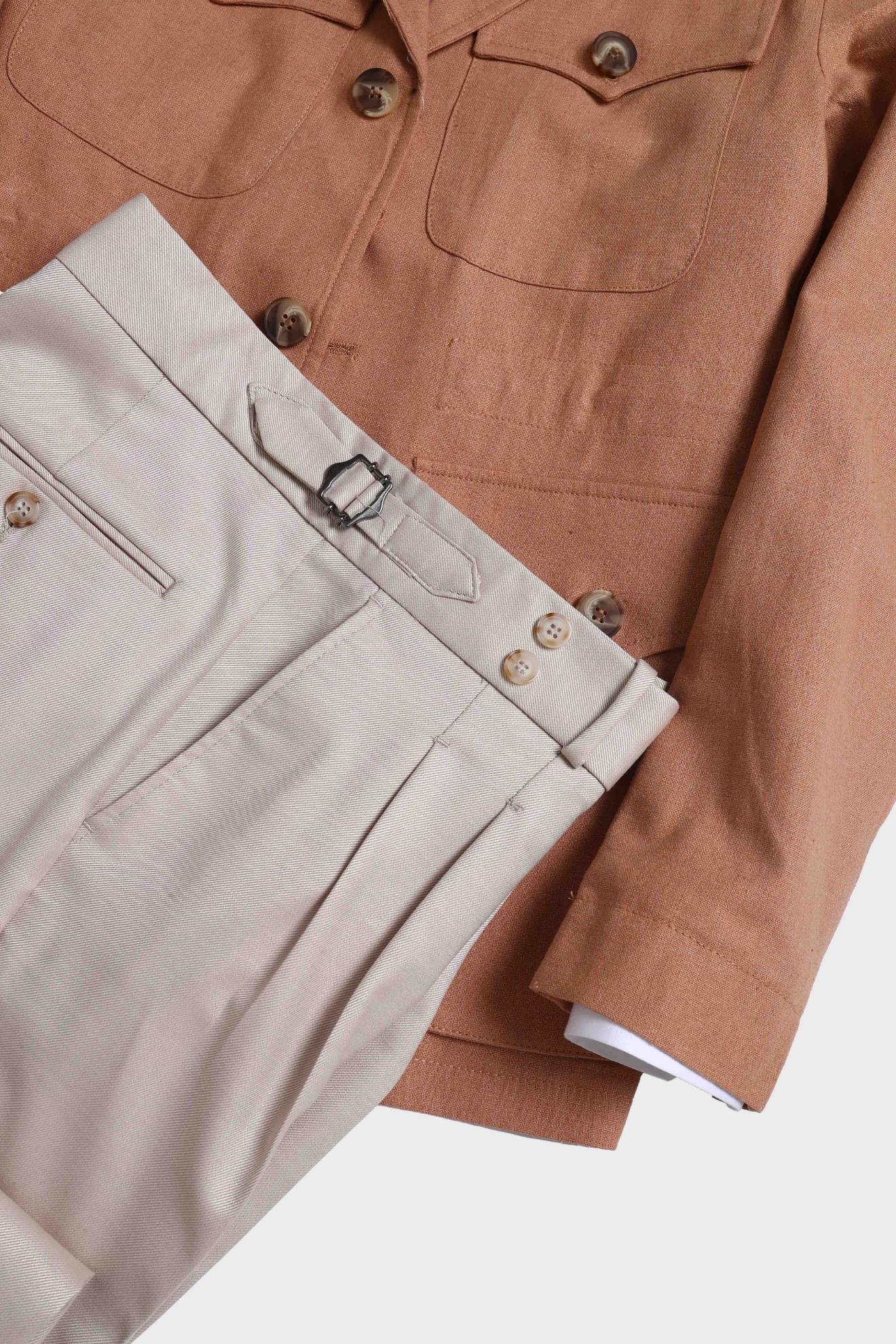 Zarif Keten Safari Erkek Ceket-GKV5495S